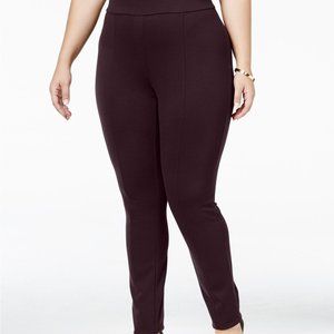 Style & Co. PLUS Seamed Front Leggings, Dark Brown